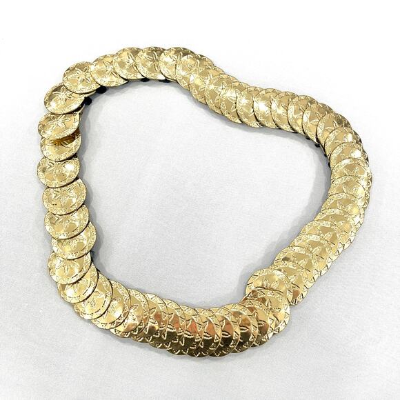 00s Vintage Gold Sand Dollar Medallion Belt - Picture 2 of 13